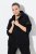Ulla Popken Mix Fabric Reflective Trim Zip Hoodie Black - Hættetrøjer og sweatshirts - Bløde sweatshirts, hoodies & strik
