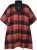 Ulla Popken Oversized Plaid Wing Collar Poncho Red Orange - Jakker - 