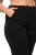 Ulla Popken Bootcut Elastic Waist Cotton French Terry Sport Pants Black - Ulla Popken - Ulla Popken Plus Size Tøj