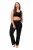 Ulla Popken Bootcut Elastic Waist Cotton French Terry Sport Pants Black - Ulla Popken - Ulla Popken Plus Size Tøj