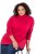 Ulla Popken Basic Long Sleeve Slim Fit Turtleneck Red - Hættetrøjer og sweatshirts - Bløde sweatshirts, hoodies & strik