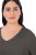 Ulla Popken Back To Basics V-Neck Relaxed Fit Cotton Tee Graphite Grey - T-shirts - T-shirts til kvinder