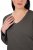 Ulla Popken Back To Basics V-Neck Relaxed Fit Cotton Tee Graphite Grey - T-shirts - T-shirts til kvinder