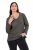 Ulla Popken Back To Basics V-Neck Relaxed Fit Cotton Tee Graphite Grey - T-shirts - T-shirts til kvinder