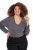 Ulla Popken Back To Basics V-Neck Relaxed Fit Cotton Tee Graphite Grey - T-shirts - T-shirts til kvinder