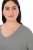 Ulla Popken Back To Basics V-Neck Relaxed Fit Cotton Tee Light Grey Melange - T-shirts - T-shirts til kvinder