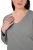 Ulla Popken Back To Basics V-Neck Relaxed Fit Cotton Tee Light Grey Melange - T-shirts - T-shirts til kvinder