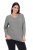 Ulla Popken Back To Basics V-Neck Relaxed Fit Cotton Tee Light Grey Melange - T-shirts - T-shirts til kvinder