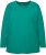 Ulla Popken Back To Basics V-Neck Relaxed Fit Cotton Tee Emerald Green - T-shirts - T-shirts til kvinder