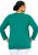 Ulla Popken Back To Basics V-Neck Relaxed Fit Cotton Tee Emerald Green - T-shirts - T-shirts til kvinder