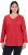 Ulla Popken Back To Basics V-Neck Relaxed Fit Cotton Tee Salsa Red - T-shirts - 