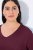 Ulla Popken Back To Basics V-Neck Relaxed Fit Cotton Tee Dark Berry - T-shirts - T-shirts til kvinder