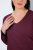 Ulla Popken Back To Basics V-Neck Relaxed Fit Cotton Tee Dark Berry - T-shirts - T-shirts til kvinder