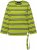 Ulla Popken Striped Hem Long Sleeve Tee Apple Green - Trykte T-shirts til kvinder - 