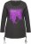 Ulla Popken Tie Hem Long Sleeve Graphic Tee Charcoal Grey Melange - Trykte T-shirts til kvinder - 