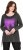 Ulla Popken Tie Hem Long Sleeve Graphic Tee Charcoal Grey Melange - Trykte T-shirts til kvinder - 