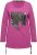 Ulla Popken Tie Hem Long Sleeve Graphic Tee Berry - Trykte T-shirts til kvinder - 