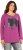 Ulla Popken Tie Hem Long Sleeve Graphic Tee Berry - Trykte T-shirts til kvinder - 