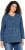 Ulla Popken Geometric Print 3/4 Sleeve Pleated Tee Navy Blue - Trykte T-shirts til kvinder - Printede T-shirts til Damer