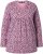 Ulla Popken Geometric Print 3/4 Sleeve Pleated Tee Raspberry - Trykte T-shirts til kvinder - Printede T-shirts til Damer