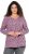 Ulla Popken Geometric Print 3/4 Sleeve Pleated Tee Raspberry - Trykte T-shirts til kvinder - Printede T-shirts til Damer