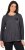 Ulla Popken Cold Dyed Sequined Heart Long Sleeve Tee Asphalt - Trykte T-shirts til kvinder - Printede T-shirts til Damer