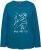 Ulla Popken Metallic Graphic Holiday Tee Teal - Trykte T-shirts til kvinder - 