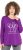 Ulla Popken Metallic Graphic Holiday Tee Dark Purple - Trykte T-shirts til kvinder - Printede T-shirts til Damer