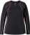 Ulla Popken UPF 50+ Contrast Piping Long Sleeve Tee Black - Trykte T-shirts til kvinder - 