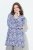 Ulla Popken Allover Printed Pleated Long Sleeve Tee Dark Blue - Trykte T-shirts til kvinder - Printede T-shirts til Damer
