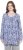 Ulla Popken Allover Printed Pleated Long Sleeve Tee Dark Blue - Trykte T-shirts til kvinder - 