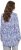 Ulla Popken Allover Printed Pleated Long Sleeve Tee Dark Blue - Trykte T-shirts til kvinder - 