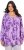 Ulla Popken Allover Printed Pleated Long Sleeve Tee Lavender - Trykte T-shirts til kvinder - Printede T-shirts til Damer