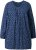 Ulla Popken Pleated Confetti Print Long Sleeve Tee Ink Blue - Trykte T-shirts til kvinder - 