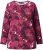 Ulla Popken Abstract Print Long Sleeve Tee Dark Ruby - Trykte T-shirts til kvinder - 