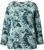 Ulla Popken Abstract Print Long Sleeve Tee Teal Green - Trykte T-shirts til kvinder - 