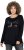 Ulla Popken Your Story Sequined Long Sleeve Tunic Tee Black - Trykte T-shirts til kvinder - 