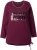 Ulla Popken Your Story Sequined Long Sleeve Tunic Tee Dark Ruby - Trykte T-shirts til kvinder - 