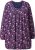 Ulla Popken Pleated Long Sleeve Floral Knit Tunic Ink Blue - Trykte T-shirts til kvinder - 