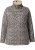 Ulla Popken Leopard Print Long Sleeve Ski Tee Black - Trykte T-shirts til kvinder - 