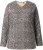 Ulla Popken Leopard Print Long Sleeve Ski Tee Black - Trykte T-shirts til kvinder - 