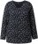 Ulla Popken Allover Printed Long Sleeve Tee Black - Trykte T-shirts til kvinder - 