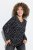 Ulla Popken Allover Printed Long Sleeve Tee Black - Trykte T-shirts til kvinder - Printede T-shirts til Damer