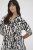Kaffe Curve Alia Shirt Dress Black Chalk Animal - Midikjoler - 
