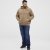 North Latitude Hoodie with Zipper Dark Sand TALL - TALL-størrelser - Tøj til høje mænd