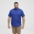 North Latitude Shirt Linen Cotton Short Sleeve Blue - Skjorter - Skjorter til store mænd 2XL- 8XL