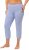 Ulla Popken Basic Stretch Knit Capris Blue - Jeans & Bukser i Store Størrelser – Plus Size - Jeans & bukser, EU 42-70