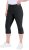 Ulla Popken Bengaline Elastic Waist Stretch Capri Pants Black - Jeans & Bukser i Store Størrelser – Plus Size - 