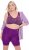 Ulla Popken Lace Hem Stretch Viscose Knit Bicycle Length Lounge Shorts Purple - Jeans & Bukser i Store Størrelser – Plus Size - 