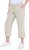 Ulla Popken Cool Linen Elastic Waist Capri Pants Brown - Jeans & Bukser i Store Størrelser – Plus Size - 